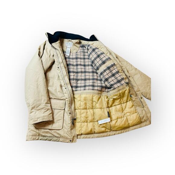 LL Bean Men's Khaki Gortex Thinsulate Nor'easter Coat Size LT Wool Lined Zip Up - Picture 1 of 15